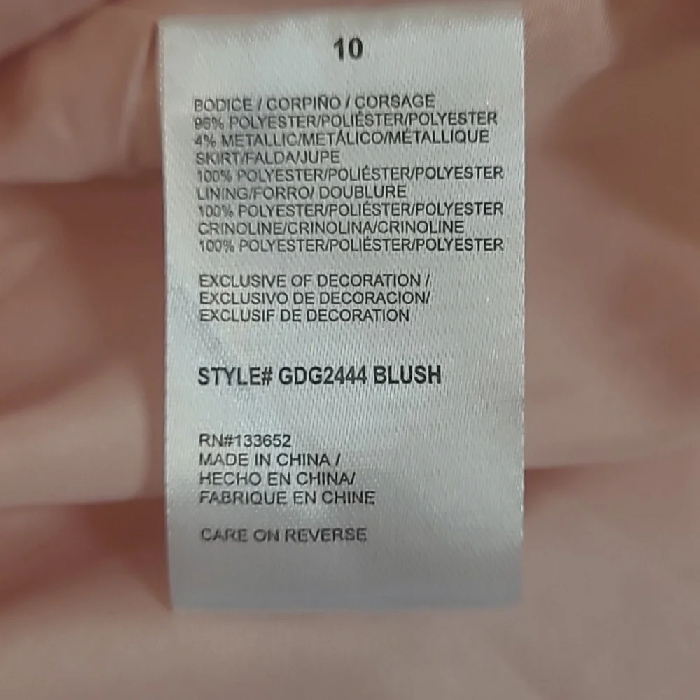 Purple Rose Girl's Skater Style Peachy Pink Brocade Sleeveless Tulle Dress Sz 10